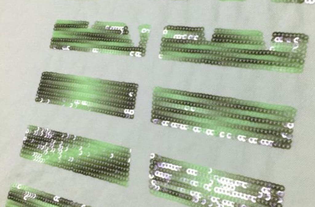 Bordado palmera con lentejuelas multicolor